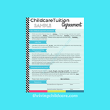 Childcare Daycare Tuition Agreement Contract
