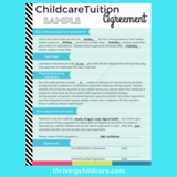 Childcare Daycare Tuition Agreement Contract