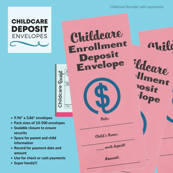 Childcare Enrollment Deposit Envelopes