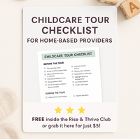 Childcare Tour Checklist for Home-Based Providers  [INSTANT PRINTABLE/DOWNLOAD]