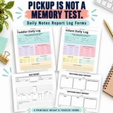 Daily Notes Report Log Forms - [INSTANT PRINTABLE/DOWNLOAD]