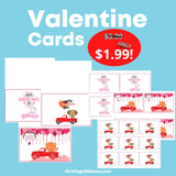 February Valentine Cards Set [INSTANT PRINTABLE/DOWNLOAD]