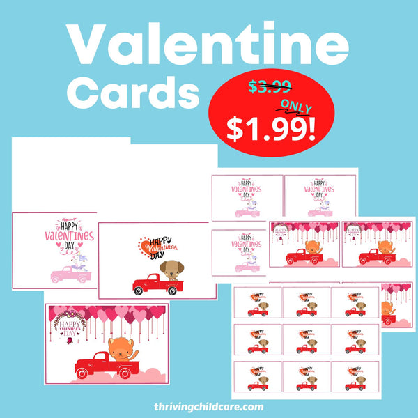 February Valentine Cards Set [INSTANT PRINTABLE/DOWNLOAD]