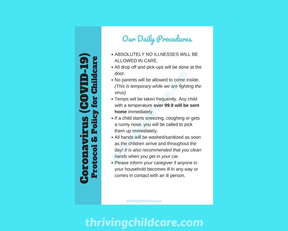 COVID-19 PROTOCOL & POLICY FORMS PACK - For Childcare Providers and Parents {INSTANT PRINTABLE DOWNLOAD}