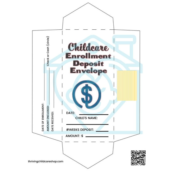 Childcare Enrollment Deposit Envelopes [INSTANT PRINTABLE/DOWNLOAD]
