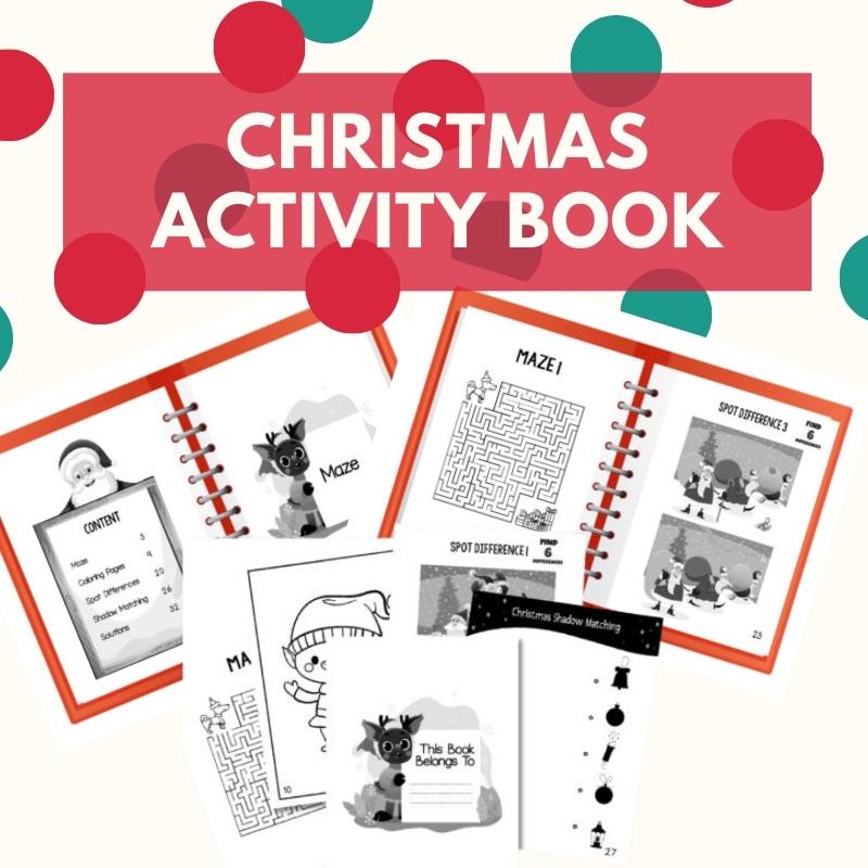 HUGE Christmas Winter Holiday Children's Activity Book [INSTANT PRINTA – ThrivingchildcareShop.com for Free Printable Christmas Activity Book