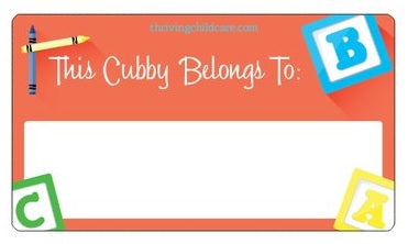 Childcare Cubby Labels