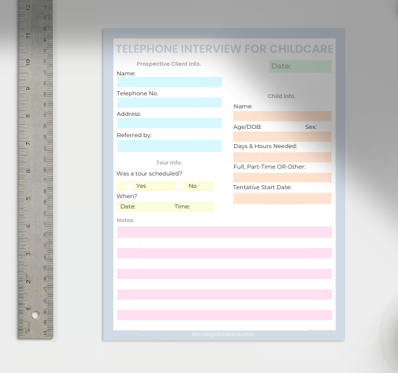 Telephone Interview Memo Notepad – ThrivingchildcareShop.com