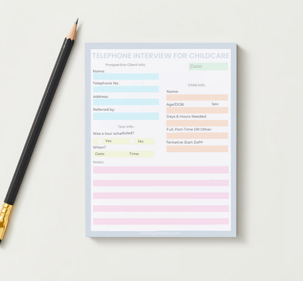Telephone Interview Memo Notepad