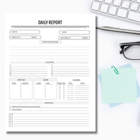 Daily Notes Report Log Forms - [INSTANT PRINTABLE/DOWNLOAD]