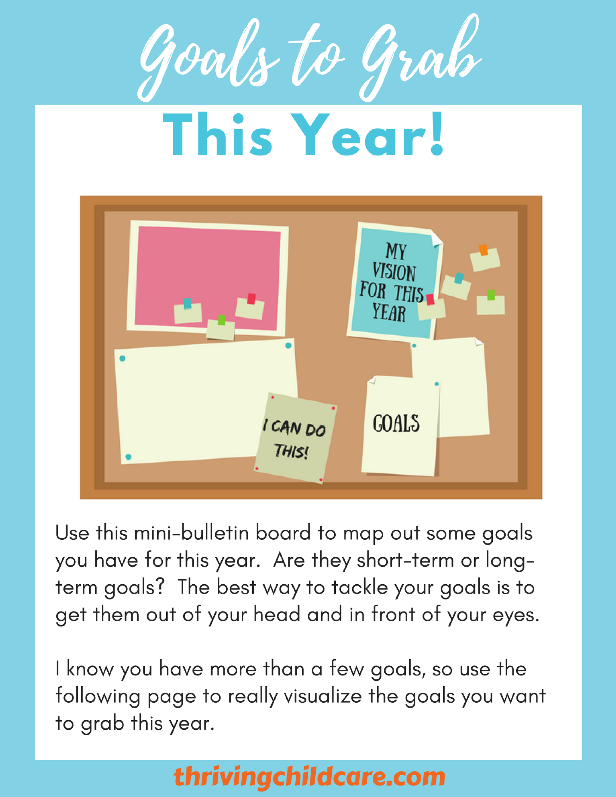 Childcare Goal Worksheet [INSTANT PRINTABLE/DOWNLOAD]