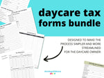 Daycare Tax Forms Bundle - [INSTANT PRINTABLE/DOWNLOAD]