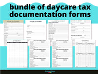 Daycare Tax Forms Bundle - [INSTANT PRINTABLE/DOWNLOAD]