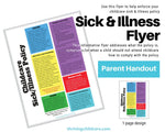 25 FLYERS:  Childcare Sick & Illness Policy Flyer